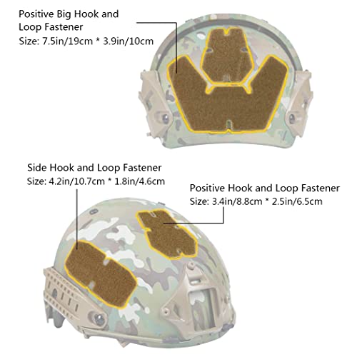 AOUTACC Tactical Helmet Enhanced Hook and Loop Fastener Set for AirFrame Fast ACH MICH Helmet (Tan) - Thumbnail 6