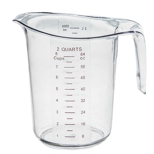 Image of Restaurantware 2 qt Clear Plastic Measuring Cup, 2 Pack