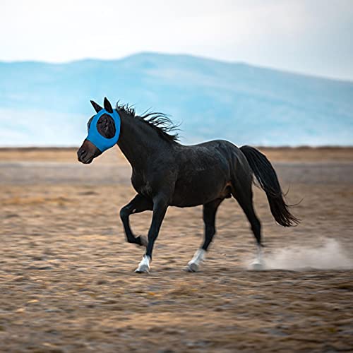 Swide 1 stuks paardenvliegenmasker met oren, bescherming tegen de zon, uv-bescherming, paardenmasker, glad elastisch, vliegenmasker voor paarden, gezicht en ogen geweldig - Afbeelding 6