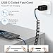 USB to USB C Coiled Cable Fast Charging 6FT, Retractable USB C Car Charger Cable Android Auto Type C Cord for Samsung Galaxy S25 Ultra A17 A16 A56 A36 A15 A55 Pixel 9 8 Pro iPhone 17 16e 16 15 Pro Max
