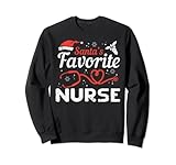 santas preferito infermiera natale pjs xmas rn uomini donne felpa