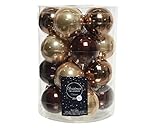 Christbaumkugeln Weihnachtskugeln Glas Ø 6 cm braun/beige 20 Stück