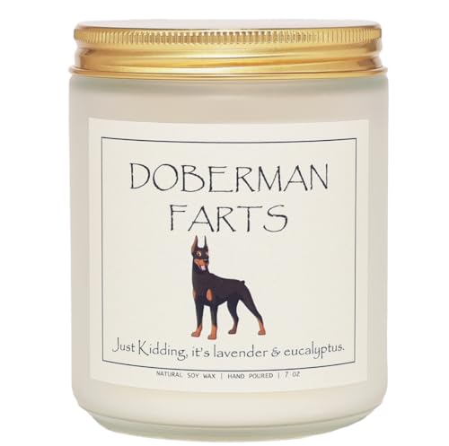 Funny Doberman Gifts for Women, Dog Mom Gifts for Women, 100% Soy Wax, 7 Oz