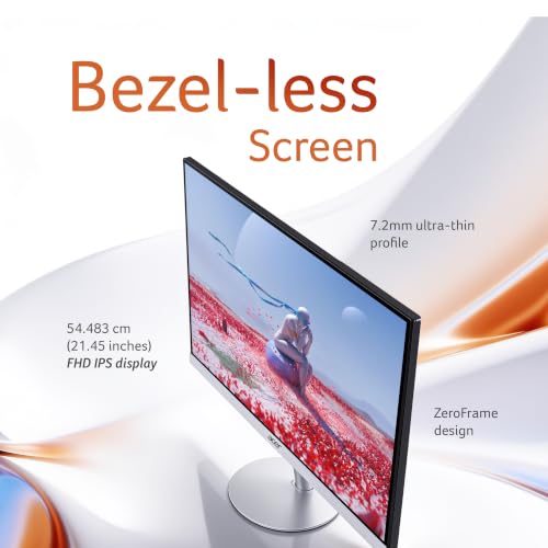 Image of Acer SA222Q G3 21.5 Inch Full HD IPS Monitor | 120Hz Refresh | 1ms VRB | AdaptiveSync | Ultra Slim 7.2mm ZeroFrame | Built-in Dual Speakers | HDMI & VGA | VisionCare | VESA Mount | Tilt Option | White