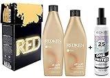  Redken All Soft XMAS Geschenkset - Shampoo 300ml + Conditioner 250ml + Redken One 25 Benefits United Treatment 125ml - Geschenkbox für Geburtstag oder Weihnachten