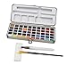Produktbild Paintersisters Aquarell Malkasten, Farbkasten mit 50 Farbtönen und Wassertank-Pinsel im Metallkasten, Wasserfarben-Set mit 50 Näpfchen