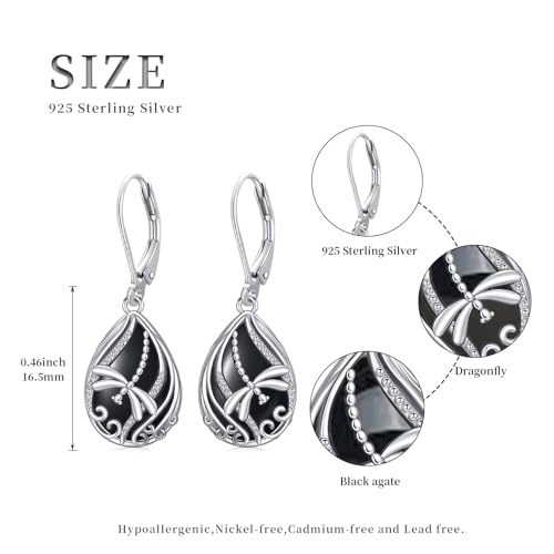 Animal Earrings 925 Sterling Silver Abalone Shell Dangle Drop Earrings Leverback Earrings Cute Animal Jewelry Gifts for Women Girlfriend4