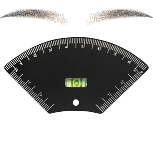 Tktouci Righello Modellatore Sopracciglia - Acciaio Inossidabile con Livella a Bolla,Guida Con Regolo Per Mappatura Sopracciglia | per Trucco Casa e Professionisti Donne e Ragazze