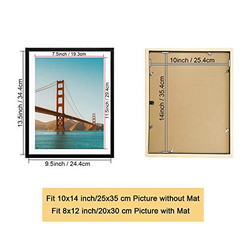 10X14 Wood Picture Frame Diamond Painting Frames Display 10X14In / 25X35Cm Without Mat Or 8X12In / 20X30Cm With Mat 10X14 Frame For Photo Poster Puzzle Diamond Art Gallery Wall Hanging - Black 2 Pack #TOP2
