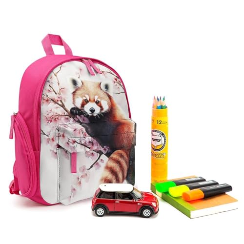 RedPanda on The Tree Funny Small Travel Backpack Casual Daypack Bag with Adjustable Strap for Hiking Camping3