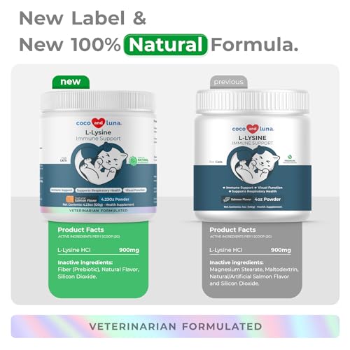 image for Coco and Luna L-Lysine Supplement for Cats 900mg/scoop - Cat Supplemen