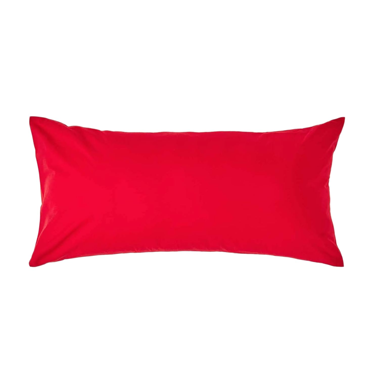Homescapes Red Pure Egyptian Cotton Euro Size Pillowcase 40 X 80 Cm 200 Tc 400 Thread Count Percale Equivalent Pillow Case With Zip