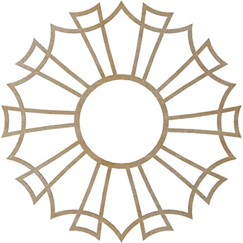 Image of Ekena Millwork 30 inchOD x 10 1 /2 inchID x 1 /4 inchT Augustus Wood Fretwork Pierced Ceiling Medallion, Birch