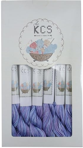 Image of KCS Big skeins of 25 Meters Size 25 Color Variegated Cross Stitch Stranded Threads,6 skeins,4220
