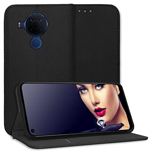 mtb more energy® Klapphülle Smart Magnet kompatibel mit Nokia 3.4, Nokia 5.4 (6.39'') - schwarz - Bookstyle Schutz-Tasche Hülle Wallet Case
