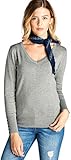 ToBeInStyle Women's Button Detail Long Sleeve V-Neck Sweater
