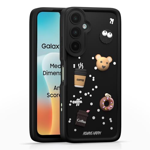 Image of Pikkme Back Cover for Samsung Galaxy M16 5G | Cute Fun Cartoon 3D Bear Silicone Full Body Protection Bumper Cover (Black)