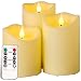 SWEETIME Outdoor Led Flameless Candles with Timer - Weatherproof Candles with Remote Control, Battery Operated Flickering Candles for Party and Gift (4" 5" 6" Set of 3)