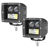 SPOT BEAM ENFOCADO: superficie de lente de PC mejorada con alta transmisión de luz y excelente visibilidad. Spot Beam LED Pods Light con reflector de calidad para garantizar la máxima tasa de proyección de luz. La combinación perfecta de luz puntual proporciona irradiación de larga distancia e iluminación de amplia difusión, un haz de luz perfecto para su todoterreno.