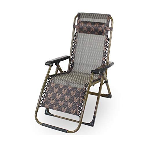 Chaise de Jardin inclinable pliante avec coussin de tête en acier