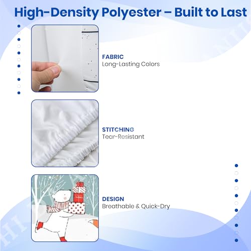 Image of Printed Split Ac Cover Combo Indoor Unit For 1.5 Ton Capacity AC, Inner Unit Ac Cover, All Weather Cover /Attractive Digital Prints /Dustproof /Water Resistant (Happy Winter & Mountain)