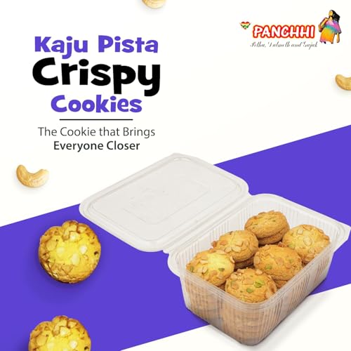 Image of Panchhi Kaju Pista Biscuits 345 Gram Buttery Crispy Cookies with Cashews, Almonds, Pistachios Made with Refined Wheat Flour Amul Butter Milk Solids Perfect Nutty and Rich Tea Time Snack