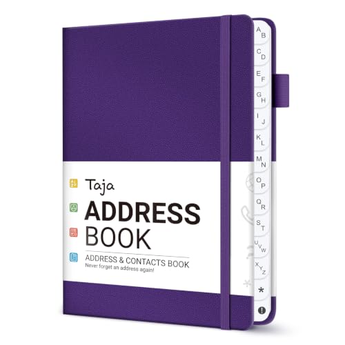 Taja Address Book with Alphabetical Tabs, Address Contact Book for Seniors