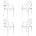 Edgemod Burton Arm Chair in Clear (Set of 4)