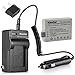 Kastar Battery and Charger with Car Adapter for Canon Digital SLR EOS Rebel XS, EOS Rebel T1i, EOS Rebel XSi, EOS 450D, 500D, 1000D, Kiss F, Kiss X2, Kiss X3 as Canon LP-E5 Battery