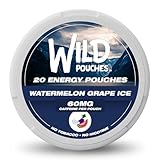 Wild 20 x 60mg Caffeine Pouches Nicotine Free Iced Watermelon/Grape - 1 x Can of Energy Pouches - Caffeine Pouch