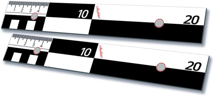 C Photo scale Dibond 20 cm Nordpfeil Ruler Scale 2-pack