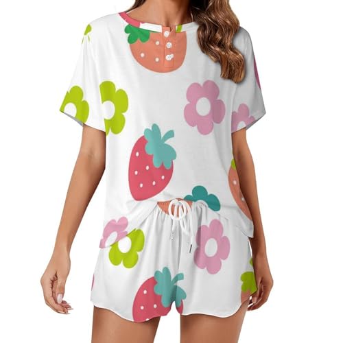 Pyjama femme dessin animé fraise idéal pour vos soirées cocooning