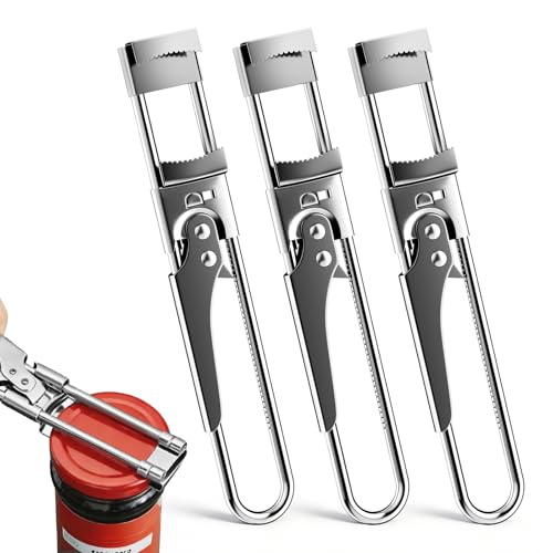 Tebrvnix Adjustable Stainless Steel Jar Opener & Bottle Opener for Weak Hands,2026 New Lid Opener Multifunctional Jar Lid Opener Gripper for Seniors Kitchen Tool,3 Pack by Tebrvnix - Used condition - US$6.88