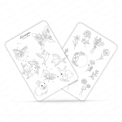Rasmet 3pcs Pelle Sintetica Bianca Tattoo per Mini Tatuaggi con Motivi Delicati Pelle Sintetica per Tatuaggi con Design (18 Patterns)