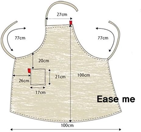 Miniatura 10 de Delantal de lino de 4 colores, unisex ajustable fácil cuidado casa simple largo delantal negro