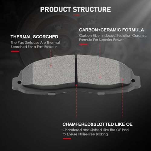 Image of cciyu D679 Front Ceramic Brake Pads Kits 4pcs fit For Dodge B1500,For Durango,For Ram 1500,For Ram 1500 Van, For Ford Expedition, For F-150, For F-150 Heritage, For F-250,98-02 For Lincoln Navigator