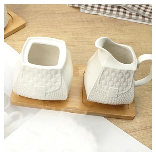 Vintage Ceramic Sugar Bowl and Cream Jug Set for Coffee and Tea Service - Elegant Design with Lid for Home and Hospitality Use - Image 5