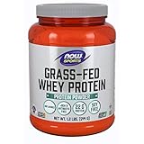 NOW Sports Nutrition, Grass-fed Whey Protein 22 Grams, Unflavored Powder, 1.2-Pound