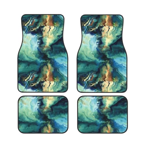 Alfombrillas antideslizantes de neopreno oceánico, juego de 4 protectores lavables de coche