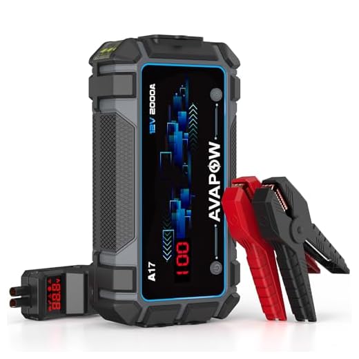 AVAPOW Car Jump Starter 2000A Peak Jump Boxes for Vehicles(12V 8L Gas/6.5L Diesel Engine) Equipped Fast Wireless Charging Jump Starter Battery Pack