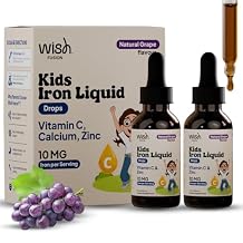 Kids Liquid Iron Drops for Healthy Iron Levels, Liquid Iron Supplements for Kids with Vitamin C & Zinc, Baby & Toddler Iron Supplement, Easy Absorption Daily Use, 2 30ml Bottles