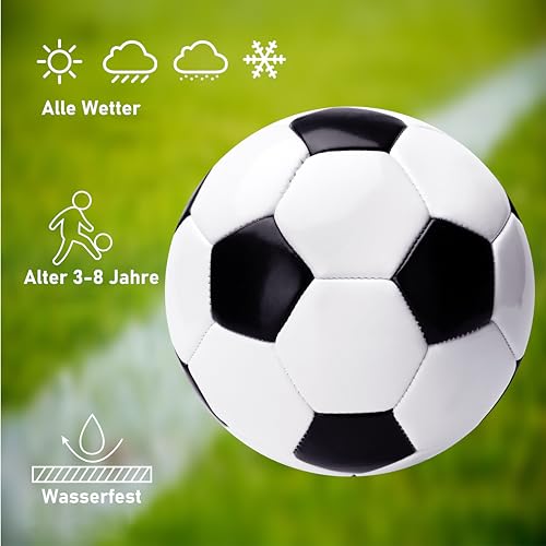 U&C Planet Fußball Spielzeug mit Pumpe und Netz, Kinder Fussball für Training Größe 3 Fussball Kleinkind Fußball Kit Indoor Outdoor Spiel Geschenke für 2-8 Jahre alt Kinder Junge Mädchen