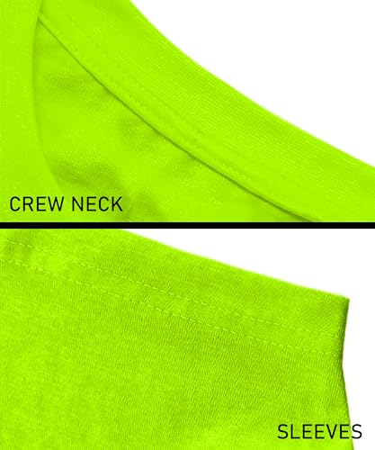 Womens Neon Athletic High Visibility Performance Yoga Shirt Casual Chloe Short Sleeve Green T Shirt for Women (S)