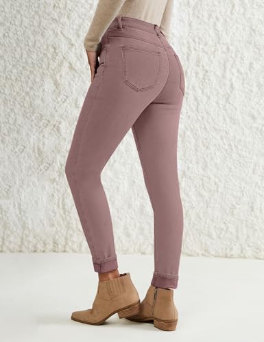 luvamia Skinny Jeans for Women Thin Fleece Lined High Waisted Front Yoke Fall Thermal Stretchy Denim Pants Warm Jeggings 6