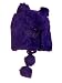 Womens Plush Purple Faux Fur Trapper Hat Pom Pom Aviator