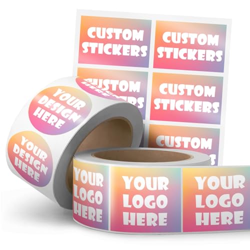 Custom Personalised Waterproof Durable Stickers Labels for Business Logo with Your Design/Image/Text/Address/Name/Qr Code 50-2500pcs Stickers On Sheet/Roll 20-200mm