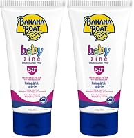 BANANA BOAT SPF50+ Baby Zinc Sunscreen Lotion, 100g, UVA/UVB, Mild & Gentle, Fragrance-Free, 4-Hour Water Resistant, Made in Australia (Pack of 2)
