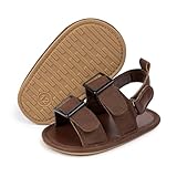 HsdsBebe Infant Baby Boys Girls Summer Beach Sandals Breathable Athletic Anti-slip Soft Sole Newborn First Walker Crib Shoes(ZZY3205 dark brown,2)