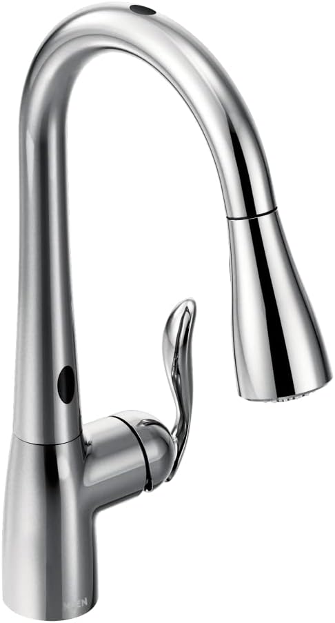 Moen Arbor Chrome Motionsense Two-Sensor Touchless One-Handle Pulldown Kitchen Faucet Featuring Power Clean, 7594EC