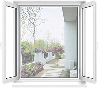 Apalus Universal Transparent Window Screen/Washable Mesh/Adjustable Net, DIY Window Size, Max Size 130x150CM (1 Set, White)